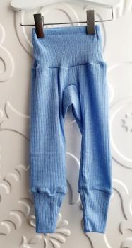 Cosilana Baby-Hose mit Bund Baumwolle-Wolle/Seide UNI-BLAU-MELIERT (Hellblau)
